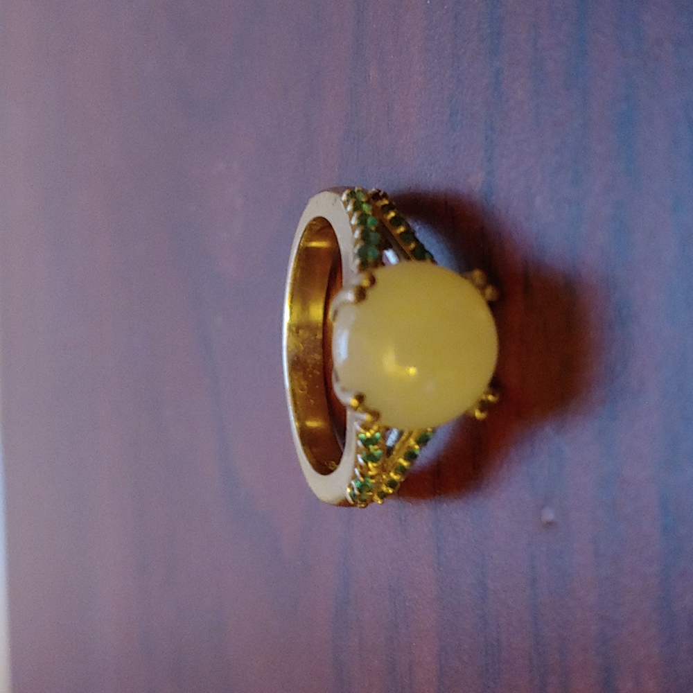 Sterling silver ring, moonstone and Pariaba apatite.